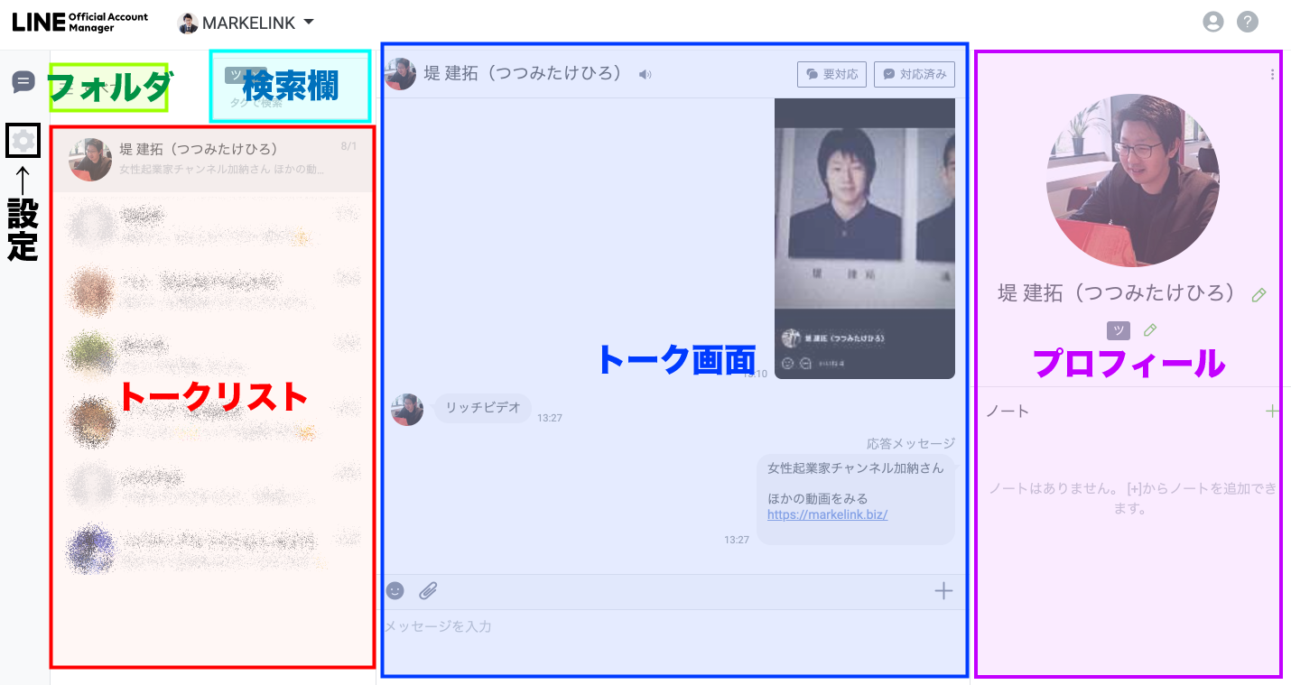 Line公式アカウントチャットで1 1トークをする方法と活用例 Markelink